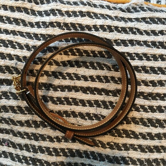 LOEWE Brown Leather Skinny Belt - Picture 4 of 7